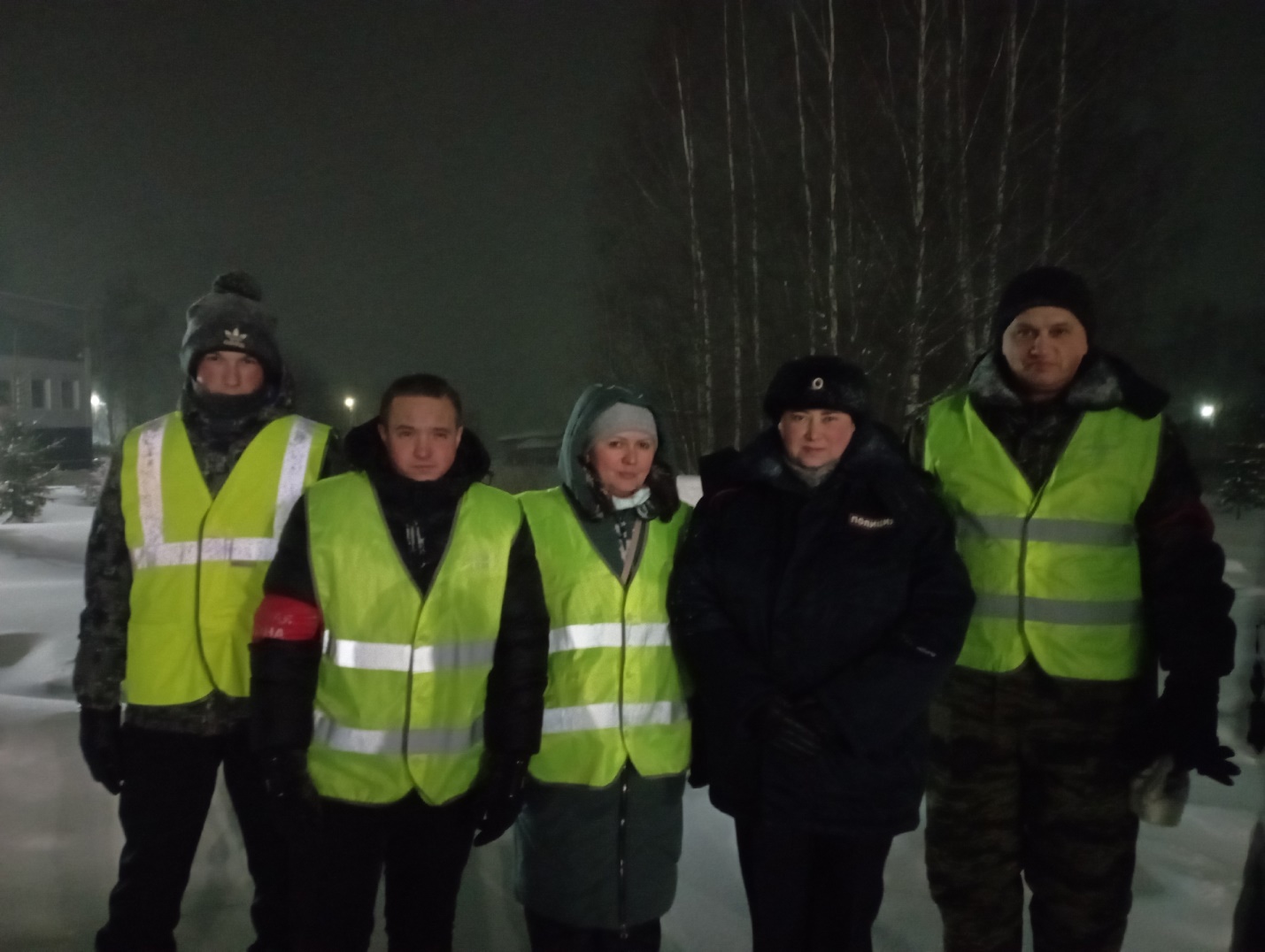 Члены добровольной дружины Немского муниципального округа приняли участие в охране правопорядка в новогоднюю ночь..